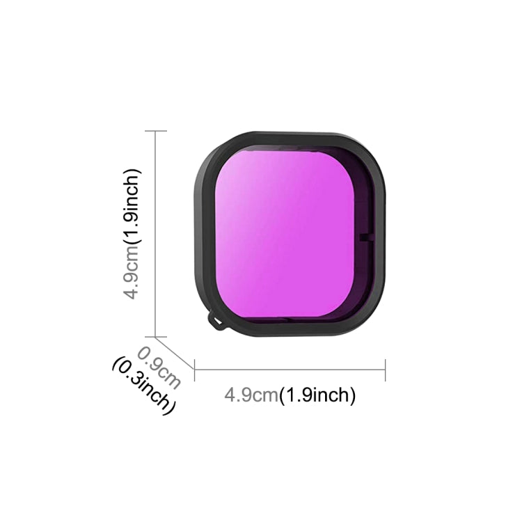 For GoPro Hero11 Black / HERO10 Black / HERO9 Black PULUZ Square Housing Diving Color Lens Filter(Purple) - DJI & GoPro Accessories by PULUZ | Online Shopping UK | buy2fix