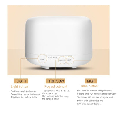 Ultrasonic Aroma Diffuser with Colorful LED Lights (US Plug)(White) - Home & Garden by buy2fix | Online Shopping UK | buy2fix