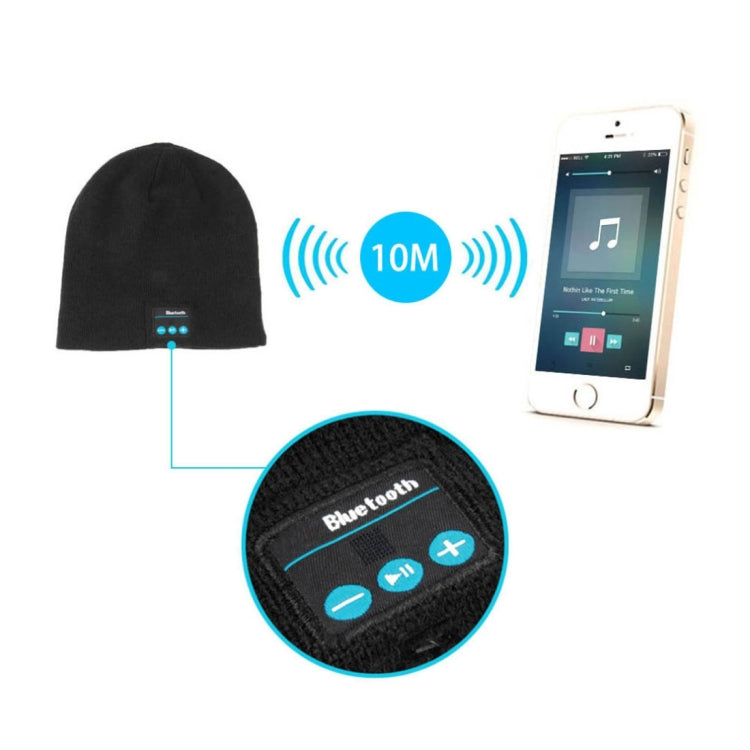 Knitted Bluetooth Headset Warm Winter Hat with Mic for Boy & Girl & Adults(Blue) - Smart Wear by buy2fix | Online Shopping UK | buy2fix