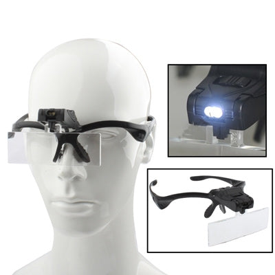 Multi-functional 1.0X / 1.5X / 2.0X / 2.5X / 3.5X Magnifier Glasses with 2-LED Lights, Random Color Delivery - Consumer Electronics by buy2fix | Online Shopping UK | buy2fix