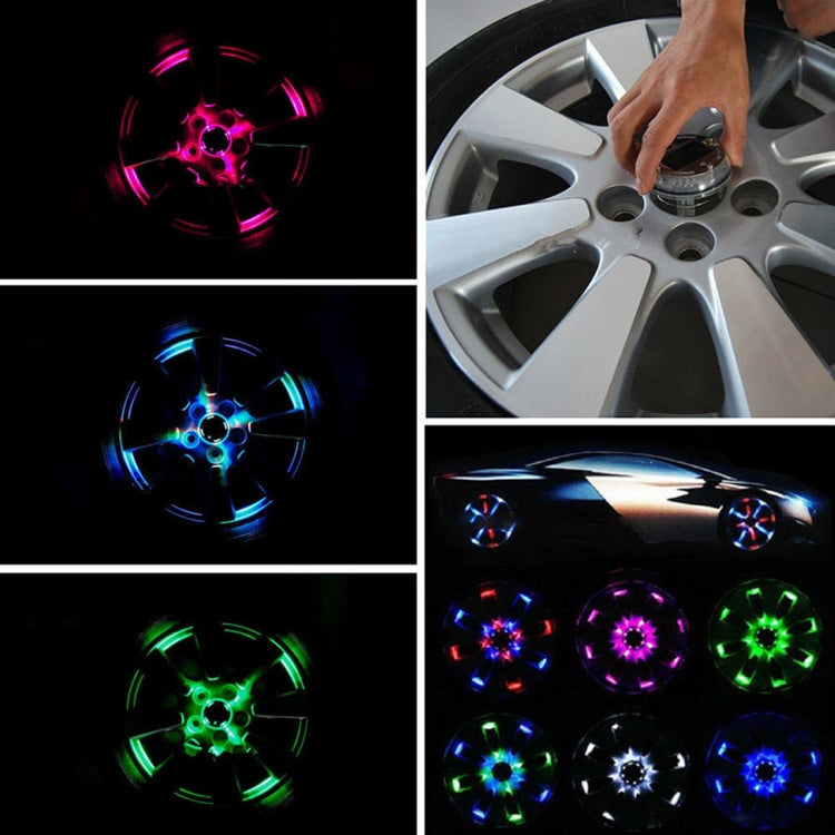 Solar Car LED Colorful Flash Wheel Waterproof lights - In Car by buy2fix | Online Shopping UK | buy2fix