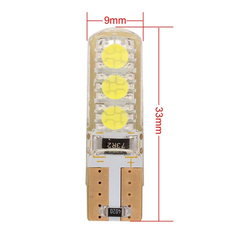 10 PCS T10 3W 300LM Silicone 6 LED SMD 5050 Car Clearance Lights Lamp, DC 12V - In Car by buy2fix | Online Shopping UK | buy2fix