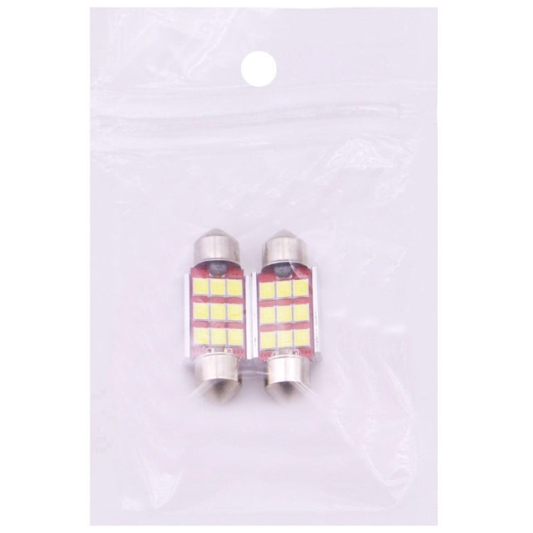2 PCS 36mm 3.0W 180LM White Light 9 LED SMD 2835 CANBUS License Plate Reading Lights Car Light Bulb - Dome Lights by buy2fix | Online Shopping UK | buy2fix