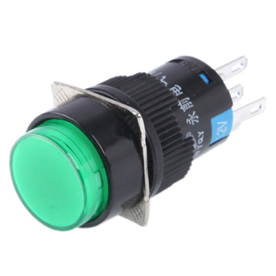 Car DIY Round Button Push Switch / Green Indicator - In Car by buy2fix | Online Shopping UK | buy2fix