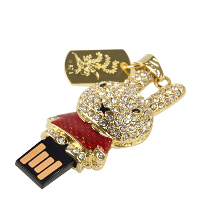 Rabbit Shaped Diamond Jewelry USB Flash Disk (16GB), Red - USB Flash Drives by buy2fix | Online Shopping UK | buy2fix