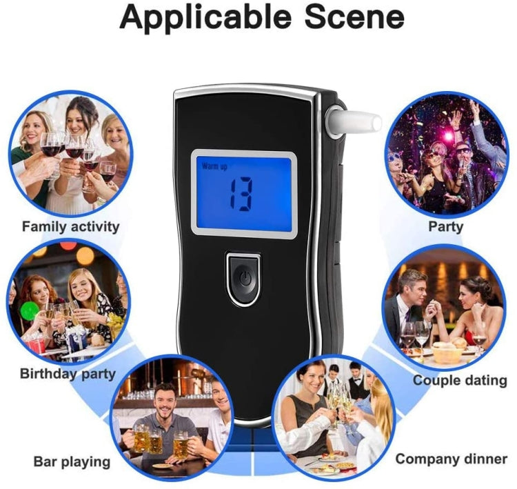 3 digitals LCD Display Breath Alcohol Tester Analyzer(Black) - Breath Alcohol Tester by buy2fix | Online Shopping UK | buy2fix