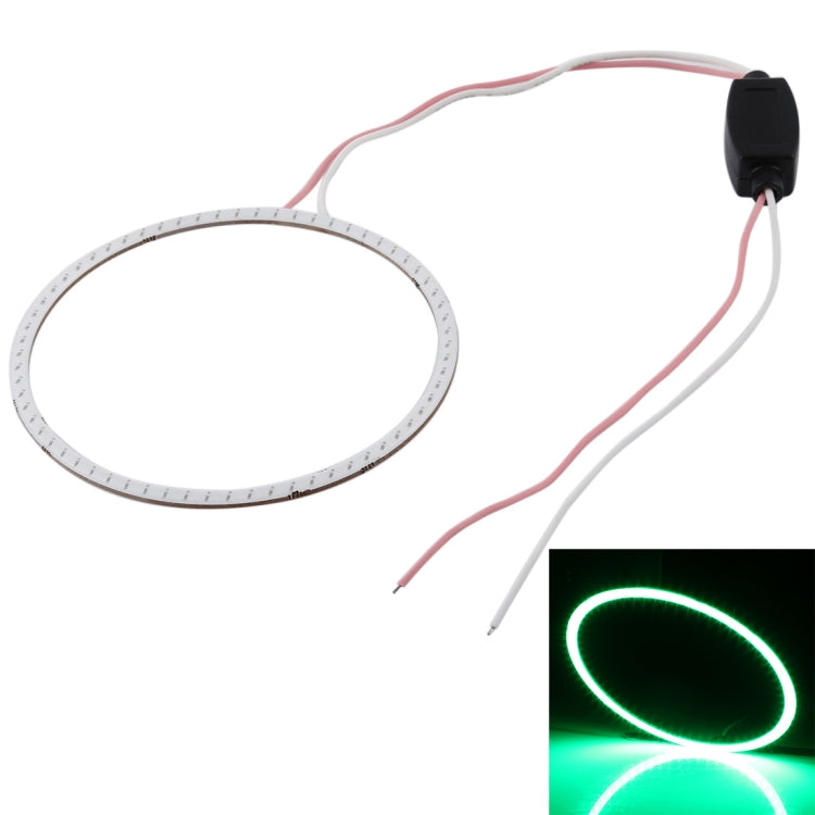 90mm 5W 180LM Angel Eyes Circles Car Headlight COB LED Lights for Vehicles, DC 12-24V (Green Light) - Eagle Eye Lamps by buy2fix | Online Shopping UK | buy2fix