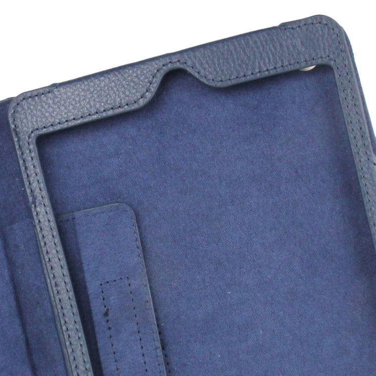 2-fold Litchi Texture Flip Leather Case with Holder Function for iPad mini 1 / 2 / 3(Navy Blue) - iPad Mini 3 & 2 & 1 Cases by buy2fix | Online Shopping UK | buy2fix