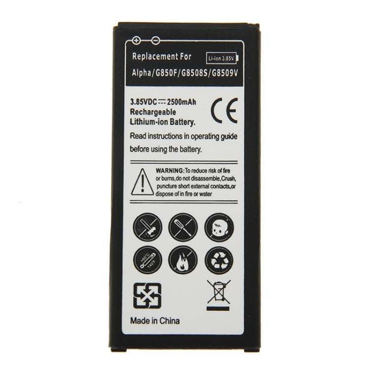 2500mAh Rechargeable Li-ion Battery for Galaxy Alpha / G850F / G850S / G850V - For Samsung by buy2fix | Online Shopping UK | buy2fix