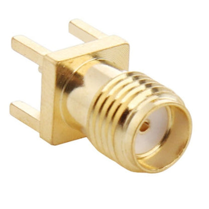 10 PCS Gold Plated SMA Female Panel Mount PCB Square Equally RF Connector Adapter - Connectors by buy2fix | Online Shopping UK | buy2fix