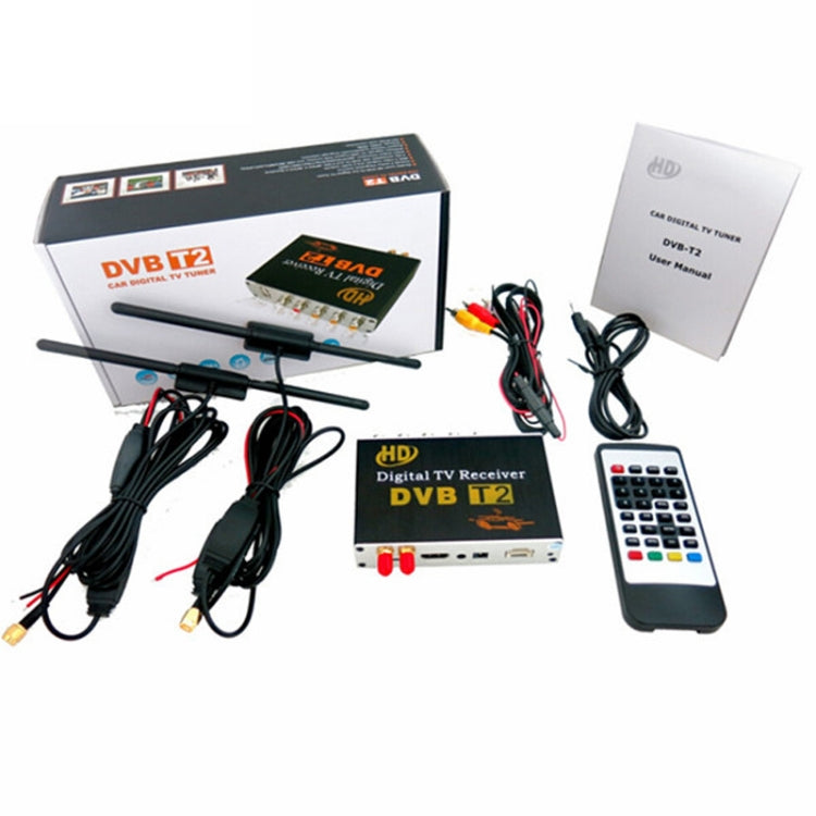 High Speed 90km/h H.264 / AVC MPEG4 Mobile Digital Car DVB-T2 TV Receiver, Suit for Europe / Singapore / Thailand / Africa ect. Market(Black) - Consumer Electronics by buy2fix | Online Shopping UK | buy2fix