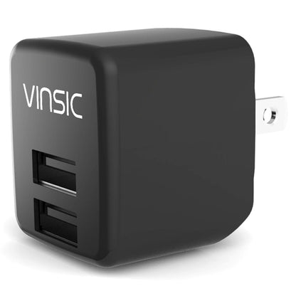Vinsic 12W 5V 2.4A Output Dual USB Wall Charger USB Charger Adapter, For iPhone 5/5s/5c, iPad, Galaxy, Android and USB Devices - Mobile Accessories by VINSIC | Online Shopping UK | buy2fix