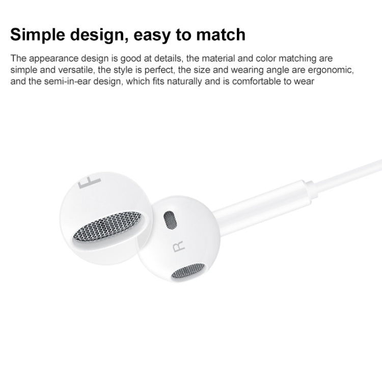 Original Huawei CM33 Type-C Headset Wire Control In-Ear Earphone with Mic, For Huawei P20 Series, Mate 10 Series(White) - Mobile Accessories by Huawei | Online Shopping UK | buy2fix