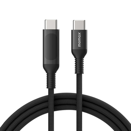 MOMAX DC22 1.2m USB-C / Type-C to USB-C / Type-C PD 100W Digital Display Braided Data Sync Charge Cable (Black) - USB-C & Type-C Cable by MOMAX | Online Shopping UK | buy2fix