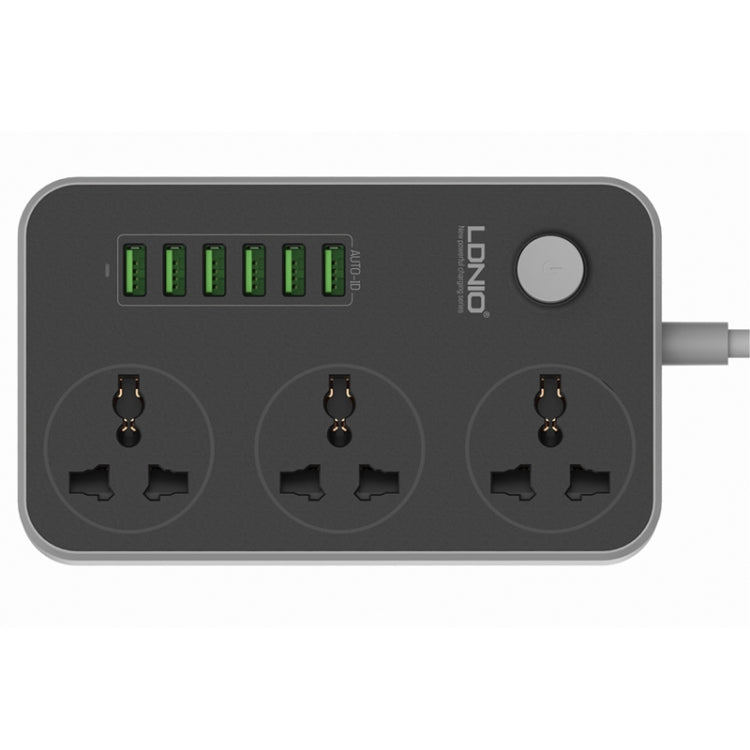 LDNIO SC3604 6 x USB Ports Multi-function Travel Home Office Socket, Cable Length: 2m, EU Plug - Extension Socket by LDNIO | Online Shopping UK | buy2fix