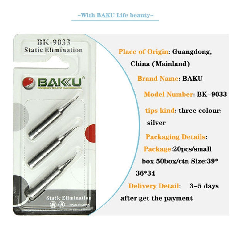 BAKU BK-9033 3 in 1 Lead-free Soldering Iron Tip for Solder Station - Soldering Iron Tip by BAKU | Online Shopping UK | buy2fix