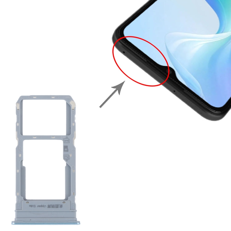 For vivo Y33S / Y33T SIM Card Tray + SIM / Micro SD Card Tray (Blue) - Card Socket by buy2fix | Online Shopping UK | buy2fix