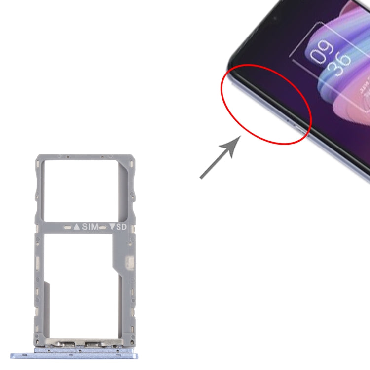 For TCL 10 SE T766H Original SIM Card Tray + SIM / Micro SD Card Tray (Purple) - Repair & Spare Parts by buy2fix | Online Shopping UK | buy2fix