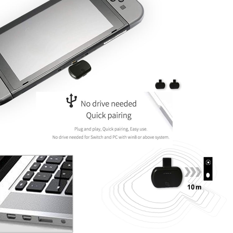 B26 CSR Bluetooth 5.0 One Drag Two Bluetooth Transmitter Type-c Wireless Audio Music Transmitter - Apple Accessories by buy2fix | Online Shopping UK | buy2fix