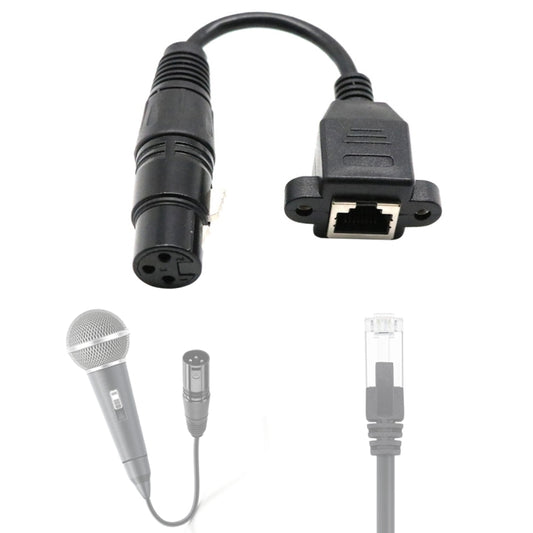 15cm XLR 3 Pin Female To RJ45 Female Network Connector Adapter Converter Cable - Consumer Electronics by buy2fix | Online Shopping UK | buy2fix