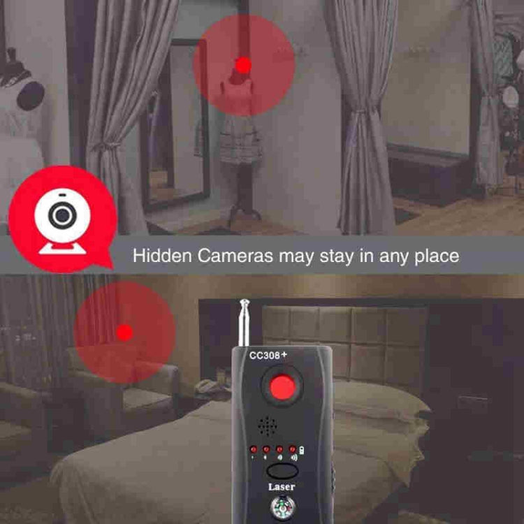 CC308 Full Range Camera Laser  Detector  Mini Wireless Camera Signal GSM Device Finder - Security by buy2fix | Online Shopping UK | buy2fix