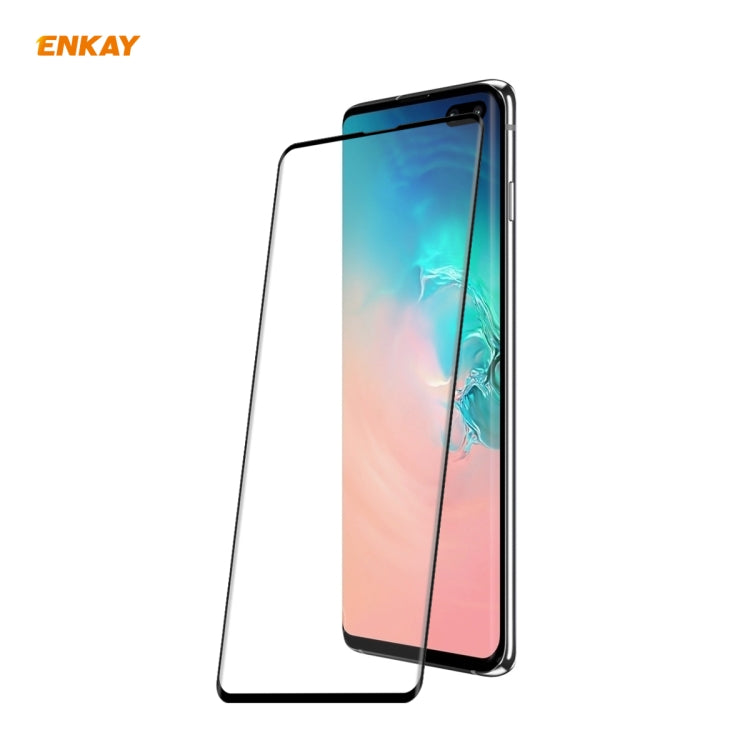 For Samsung Galaxy S10+ ENKAY Hat-Prince 0.26mm 9H 3D Full Glue Explosion-proof Full Screen Curved Heat Bending Tempered Glass Film - Galaxy Tempered Glass by ENKAY | Online Shopping UK | buy2fix