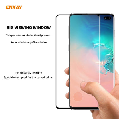 For Samsung Galaxy S10+ ENKAY Hat-Prince 0.26mm 9H 3D Full Glue Explosion-proof Full Screen Curved Heat Bending Tempered Glass Film - Galaxy Tempered Glass by ENKAY | Online Shopping UK | buy2fix