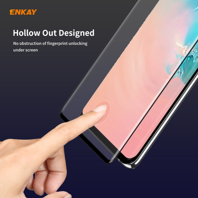 For Samsung Galaxy S10+ ENKAY Hat-Prince 0.26mm 9H 3D Full Glue Explosion-proof Full Screen Curved Heat Bending Tempered Glass Film - Galaxy Tempered Glass by ENKAY | Online Shopping UK | buy2fix