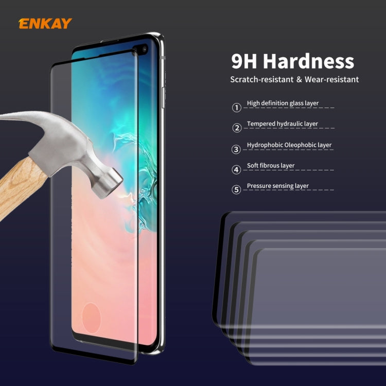 For Samsung Galaxy S10+ ENKAY Hat-Prince 0.26mm 9H 3D Full Glue Explosion-proof Full Screen Curved Heat Bending Tempered Glass Film - Galaxy Tempered Glass by ENKAY | Online Shopping UK | buy2fix