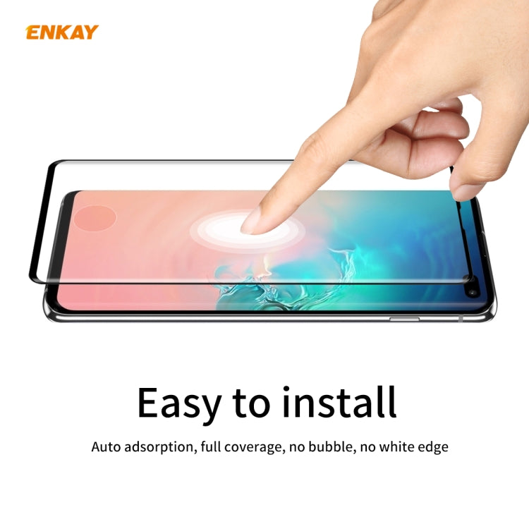 For Samsung Galaxy S10+ ENKAY Hat-Prince 0.26mm 9H 3D Full Glue Explosion-proof Full Screen Curved Heat Bending Tempered Glass Film - Galaxy Tempered Glass by ENKAY | Online Shopping UK | buy2fix