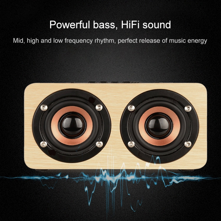 W5 Portable HiFi Shock Bass Wooden Bluetooth Speaker(Yellow) - Mini Speaker by buy2fix | Online Shopping UK | buy2fix