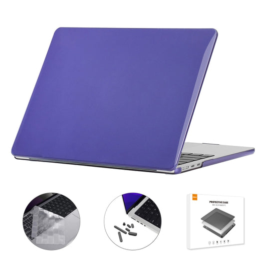 For MacBook Air 13.6 2022 A2681 US Version ENKAY 3 in 1 Crystal Laptop Case with TPU Keyboard Film / Anti-dust Plugs (Deep Purple) - MacBook Air Cases by ENKAY | Online Shopping UK | buy2fix