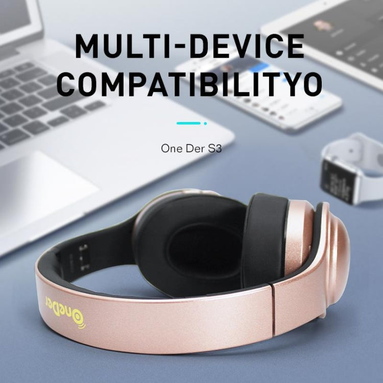 OneDer S3 2 in1 Headphone & Speaker Portable Wireless Bluetooth Headphone Noise Cancelling Over Ear Stereo(Silver) - Headset & Headphone by OneDer | Online Shopping UK | buy2fix