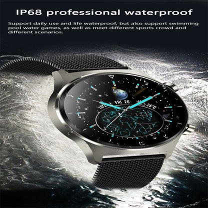 E13 1.28 inch IPS Color Screen Smart Watch, IP68 Waterproof, Leather Watchband, Support Heart Rate Monitoring/Blood Pressure Monitoring/Blood Oxygen Monitoring/Sleep Monitoring(Silver) - Smart Wear by buy2fix | Online Shopping UK | buy2fix