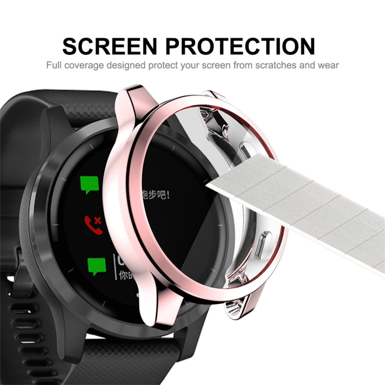 For Garmin Venu 2 45mm / Vivoactive 4 45mm ENKAY Hat-Prince Full Coverage Electroplate TPU Soft Case(Pink) - Watch Cases by ENKAY | Online Shopping UK | buy2fix