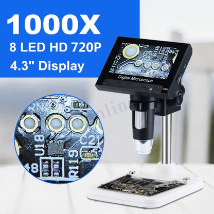 DM4 4.3 Inch LCD Digital Microscope Endoscope with Recording and Stand, HD, 720P, 1000X Zoom - Digital Microscope by buy2fix | Online Shopping UK | buy2fix