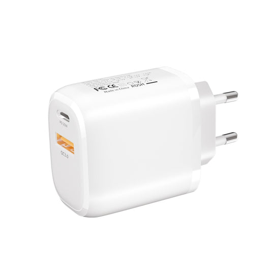 CS-20W Mini Portable PD3.0 + QC3.0 Dual Ports Fast Charger(EU Plug) - Apple Accessories by buy2fix | Online Shopping UK | buy2fix