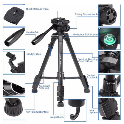 YUNTENG VCT-668 Aluminum Alloy Tripod Mount for 3 dimensional Damping Head - Camera Accessories by buy2fix | Online Shopping UK | buy2fix