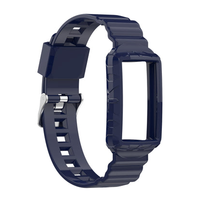 For Fitbit Charge 4 Silicone One Body Armor Watch Band(Navy Blue) - Smart Wear by buy2fix | Online Shopping UK | buy2fix