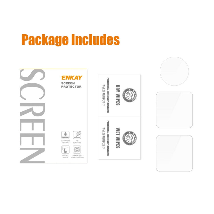 For DJI Action 2 ENKAY 0.2mm 9H Tempered Glass Screen Film, Version:Dual-Screen Combo - DJI & GoPro Accessories by ENKAY | Online Shopping UK | buy2fix
