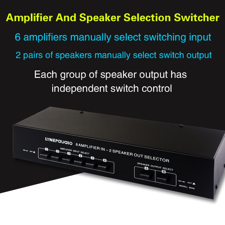 6 In 2 Out 300W Power Amplifier Switcher Loudspeaker Switch Distribute Device - Consumer Electronics by buy2fix | Online Shopping UK | buy2fix