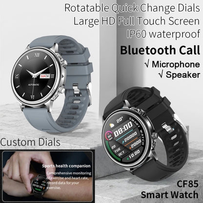 CF85 1.32 inch Silicone Watchband Color Screen Smart Watch(Black) - Smart Wear by buy2fix | Online Shopping UK | buy2fix