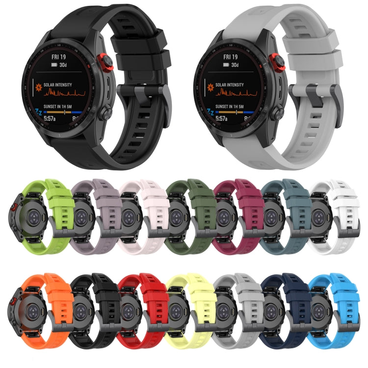 For Garmin Fenix 5S 20mm Silicone Solid Color Watch Band(Blue) - Watch Bands by buy2fix | Online Shopping UK | buy2fix