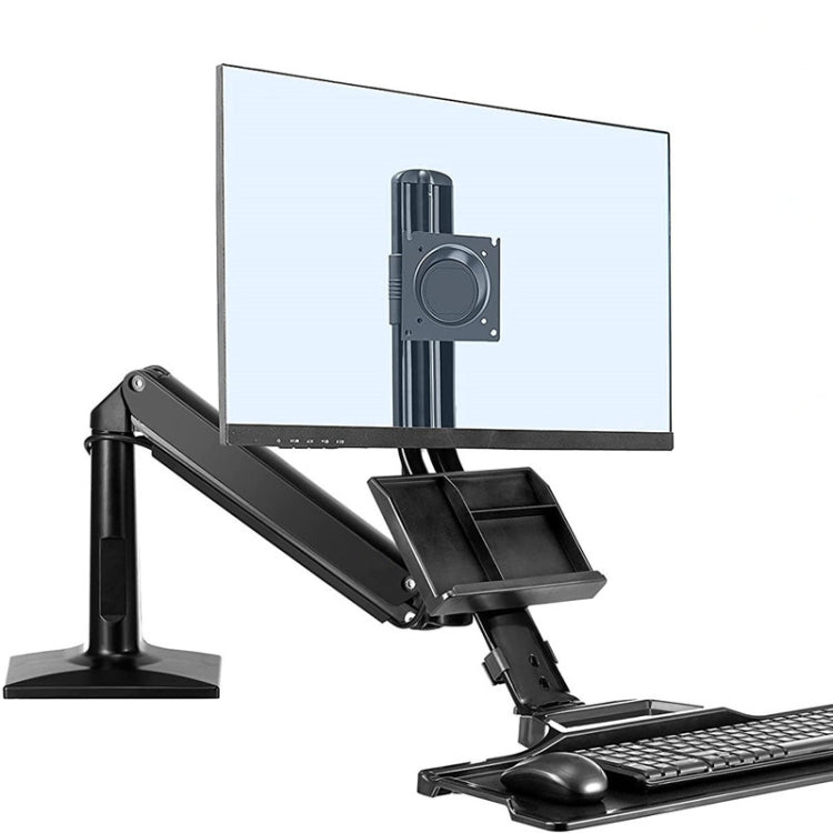 NORTH BAYOU NB35 Ergonomic 19-27 Inch Monitor Holder with Foldable Keyboard Tray Full Motion Sit-Stand Workstation - Computer & Networking by buy2fix | Online Shopping UK | buy2fix