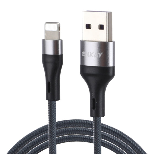 ENKAY ENK-CB118 1m USB 3.0 to 8 Pin 3A Fast Charging Sync Data Cable(Grey) - Normal Style Cable by ENKAY | Online Shopping UK | buy2fix