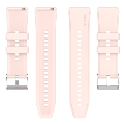 Protruding Head Silicone Strap Silver Buckle For Samsung Galaxy Watch 42mm 20mm(Pink) - Smart Wear by buy2fix | Online Shopping UK | buy2fix
