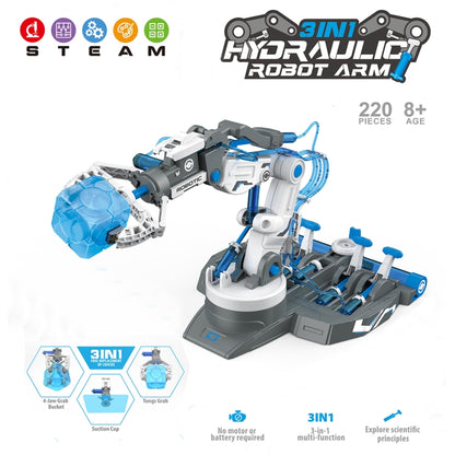MoFun 101 Hydraulic Robot Arm 3 in 1 Science and Education Assembled Toys(Blue) - DIY Developmental Toys by MoFun | Online Shopping UK | buy2fix