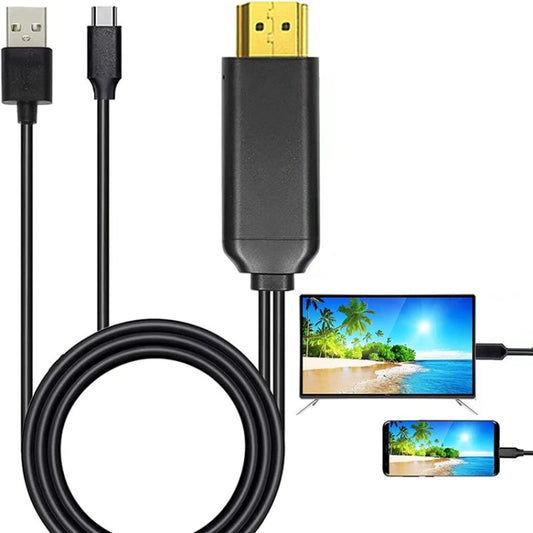 USB 3.1 Type-C to HDMI MHL 4K HD Video Digital Converter Cord for Android Phone to Monitor Projector TV(Black) - Computer & Networking by buy2fix | Online Shopping UK | buy2fix