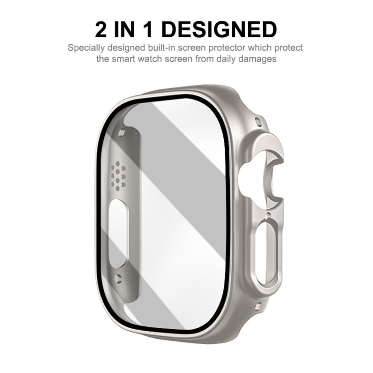 For Apple Watch Ultra / Ultra 2 49mm ENKAY PC Frame 9H Tempered Glass Case(Black) - Watch Cases by ENKAY | Online Shopping UK | buy2fix