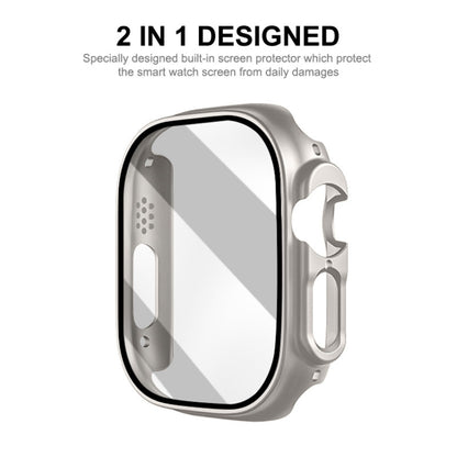 For Apple Watch Ultra / Ultra 2 49mm ENKAY PC Frame 9H Tempered Glass Case(Black) - Watch Cases by ENKAY | Online Shopping UK | buy2fix